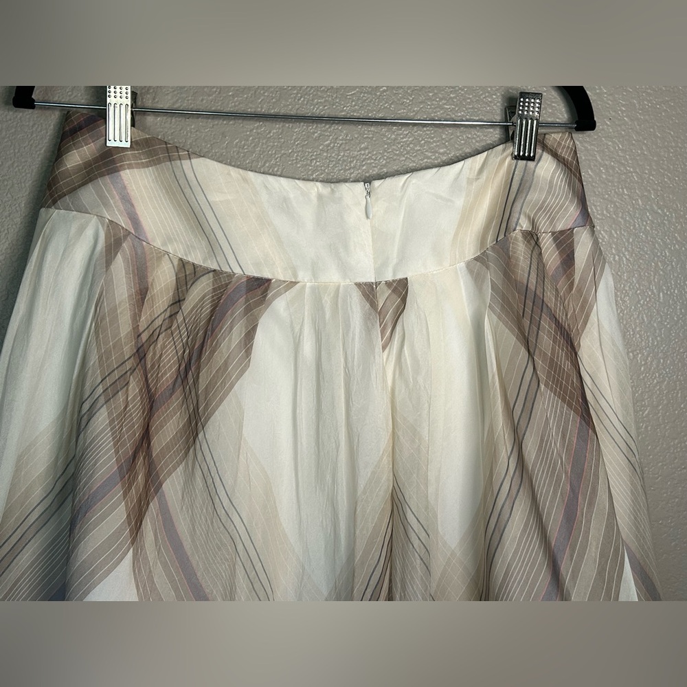 Talbot's 100% Silk A-Line Sheer Fully-Lined Midi Skirt Size 12 - Picture 7 of 10